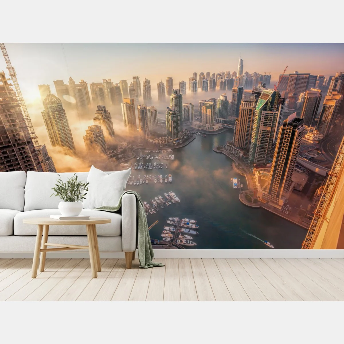 Papier peint Dubaï Marina au coucher de soleil – Wallnifity® Papier peint Dubaï Marina au coucher de soleil – Wallnifity®