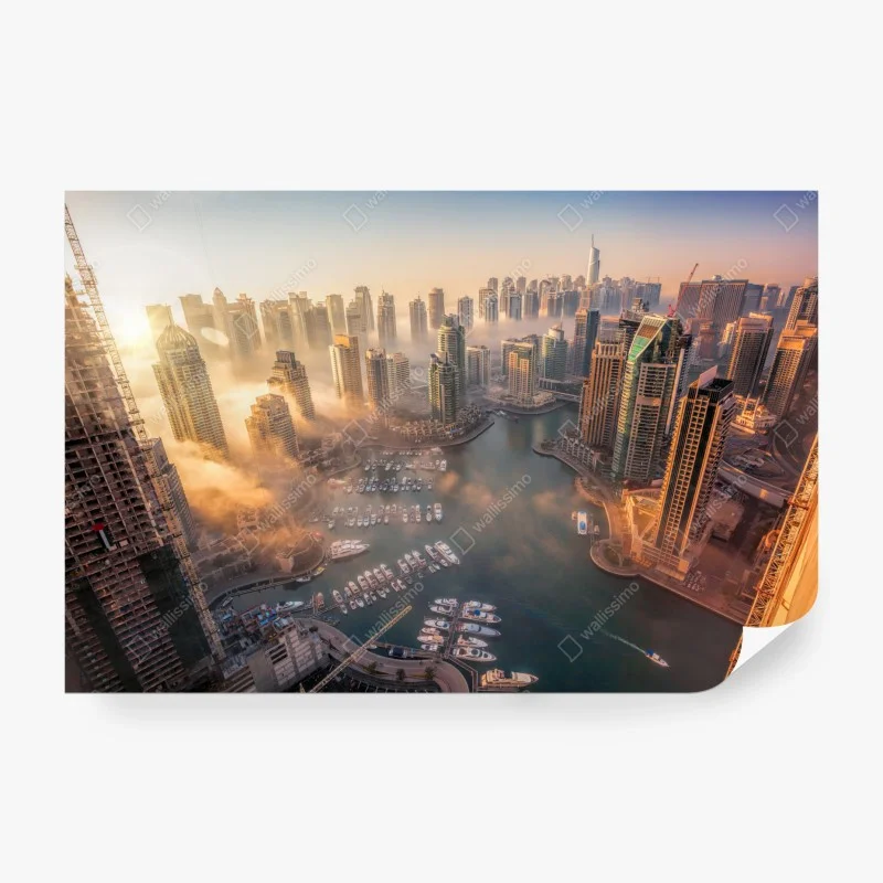 Papier peint Dubaï Marina au coucher de soleil – Wallnifity® Papier peint Dubaï Marina au coucher de soleil – Wallnifity®