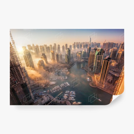 Papier peint Dubaï Marina au coucher de soleil – Wallnifity®