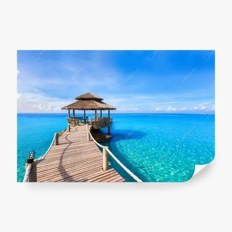 Papier peint escapade tropicale sur pilotis – Wallnifity®