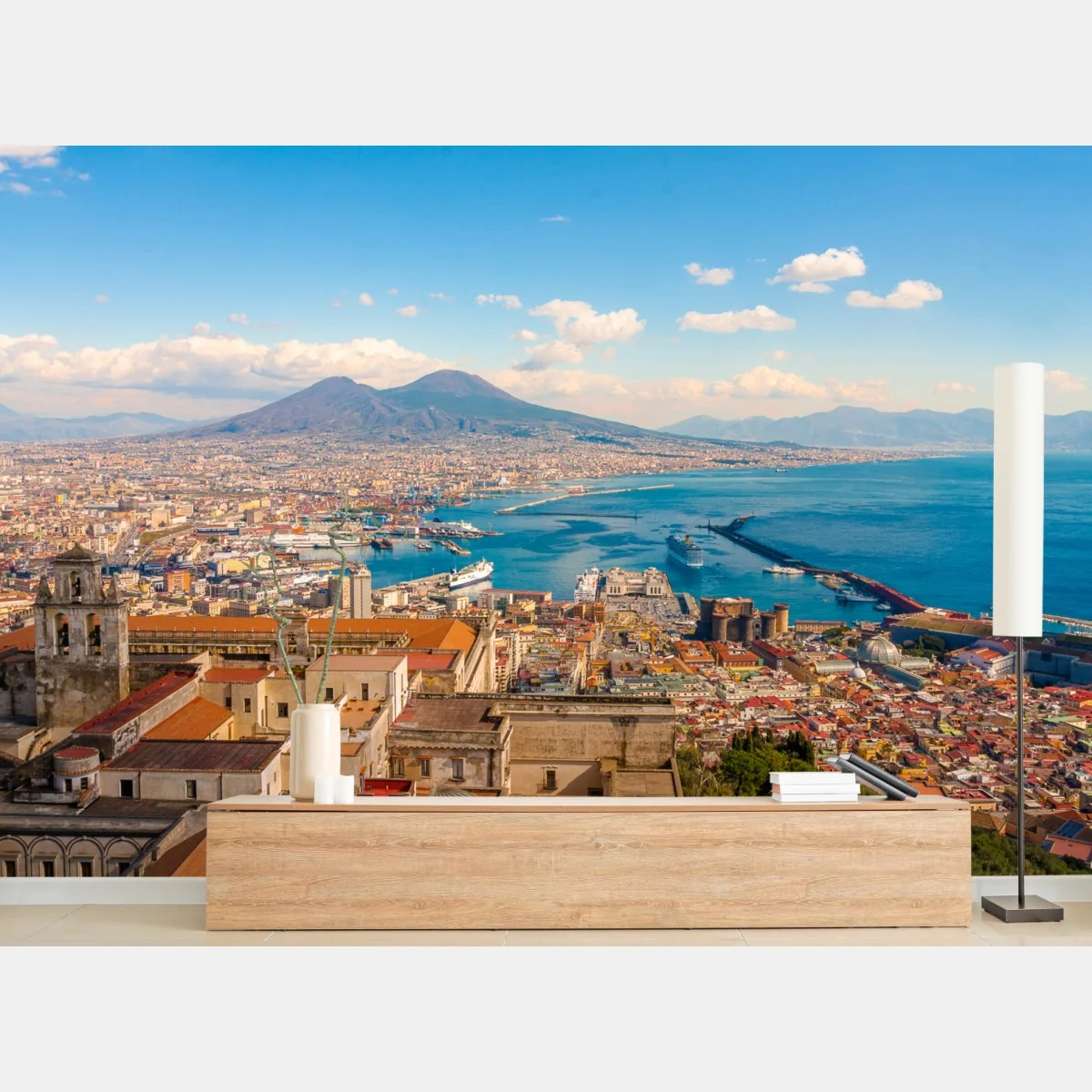 Papier peint vue panoramique sur Naples et le Vésuve – Wallnifity® Papier peint vue panoramique sur Naples et le Vésuve – Wallnifity®