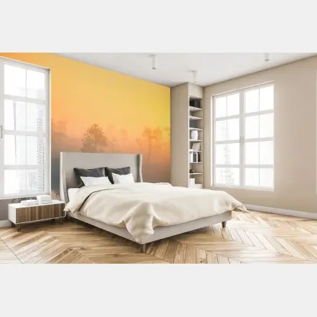 Papier peint brume d'aube sur le marais – Wallnifity®