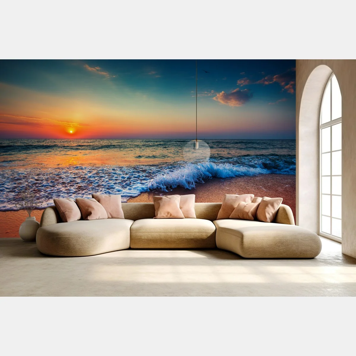 Papier peint aube dorée sur la mer – Wallnifity® Papier peint aube dorée sur la mer – Wallnifity®