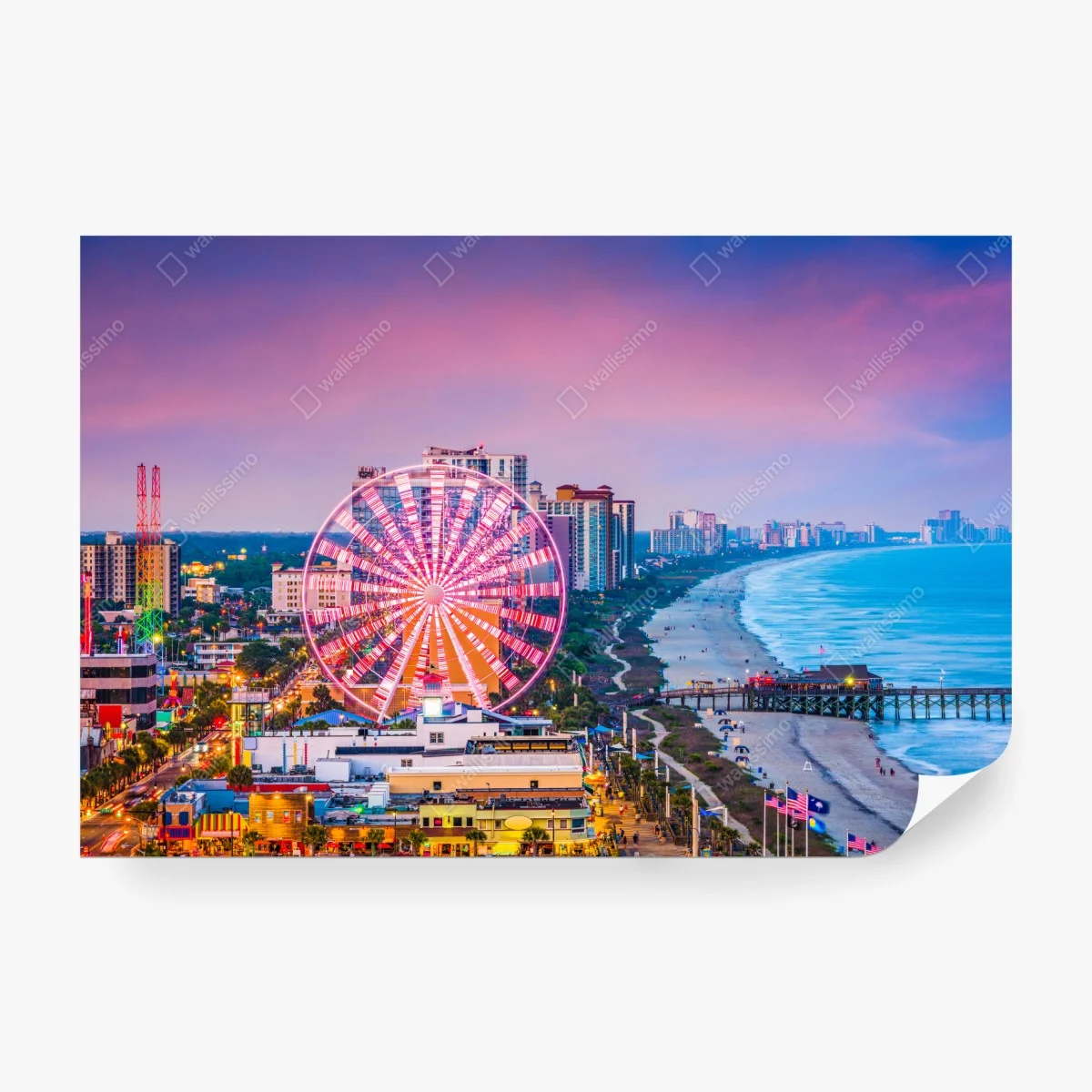 Papier peint grande roue illuminée de Myrtle Beach au coucher du soleil – Wallnifity® Papier peint grande roue illuminée de Myrtle Beach au coucher du soleil – Wallnifity®