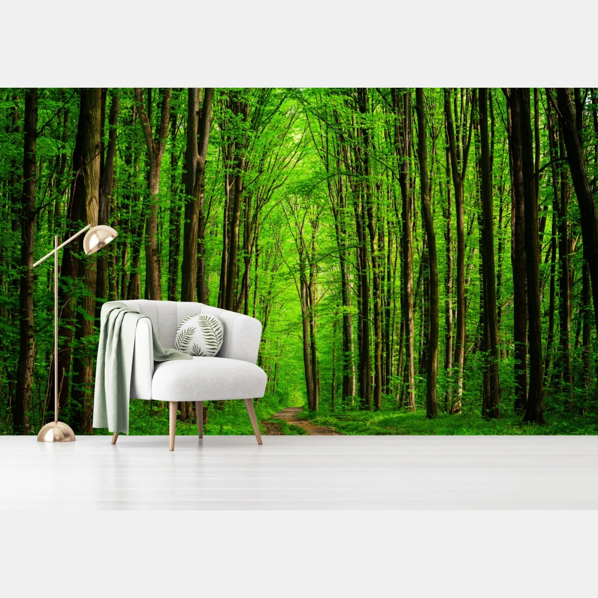 Papier peint allée forestière verdoyante – Wallnifity® Papier peint allée forestière verdoyante – Wallnifity®