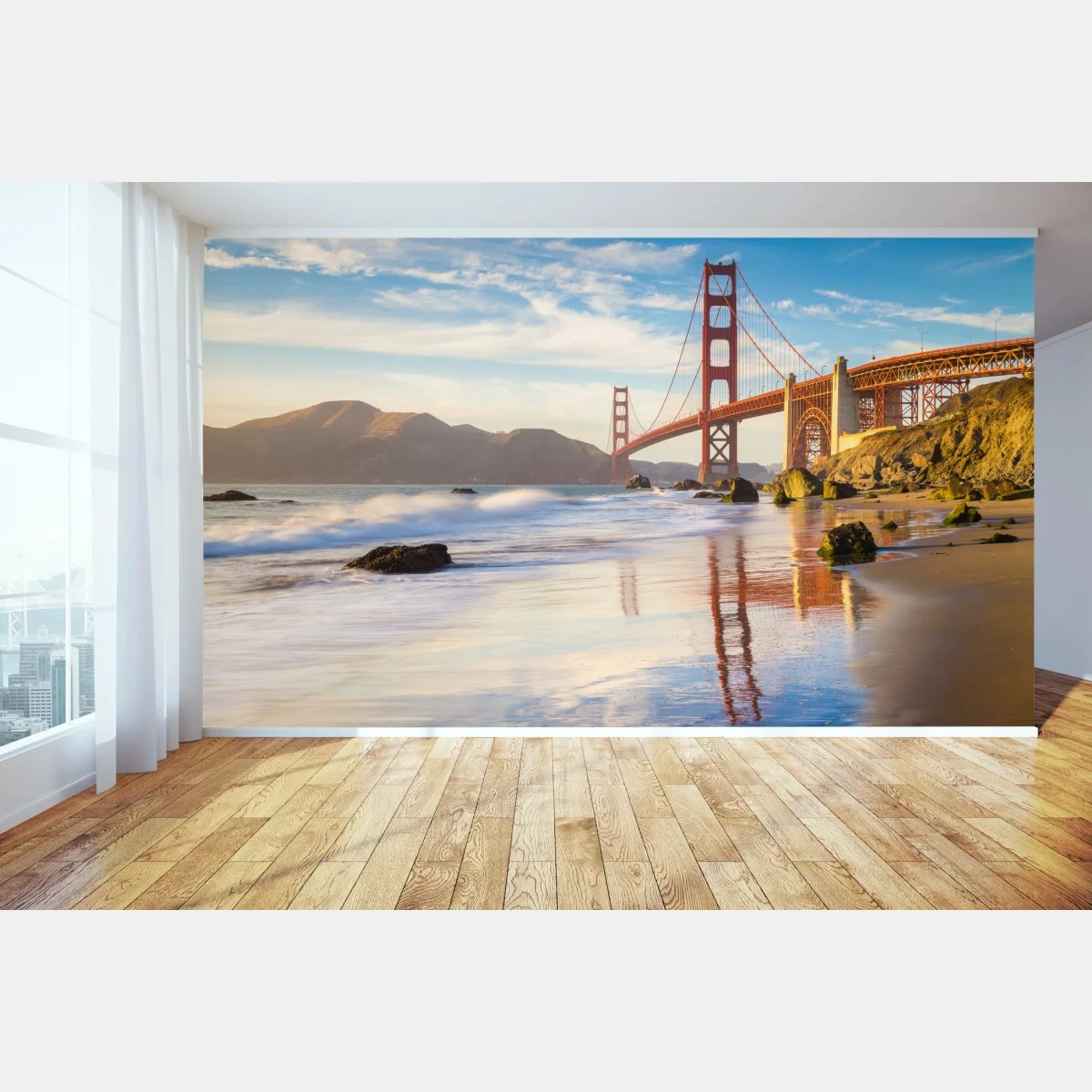Papier peint pont du Golden Gate à San Francisco au coucher du soleil – Wallnifity® Papier peint pont du Golden Gate à San Francisco au coucher du soleil – Wallnifity®