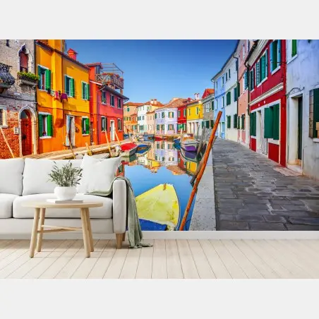 Papier peint ruelles colorées de Burano – Wallnifity®