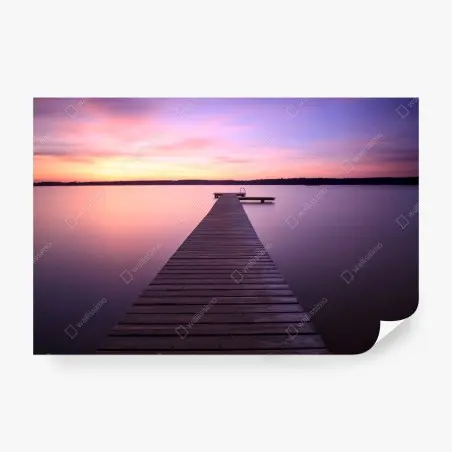 Papier peint jetée au coucher de soleil aux teintes pastel – Wallnifity®