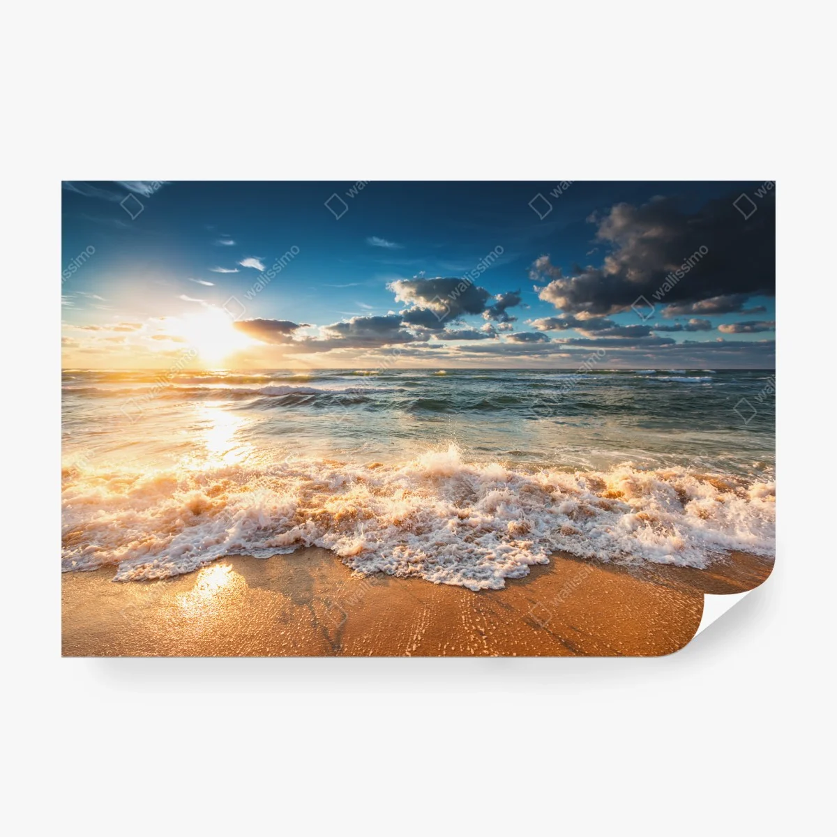 Papier peint aurore dorée au bord de mer – Wallnifity® Papier peint aurore dorée au bord de mer – Wallnifity®