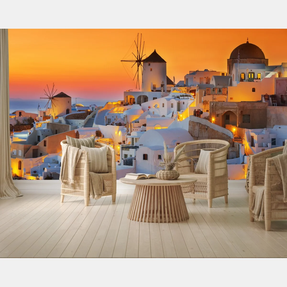Papier peint coucher de soleil à Oia, Santorin – Wallnifity® Papier peint coucher de soleil à Oia, Santorin – Wallnifity®