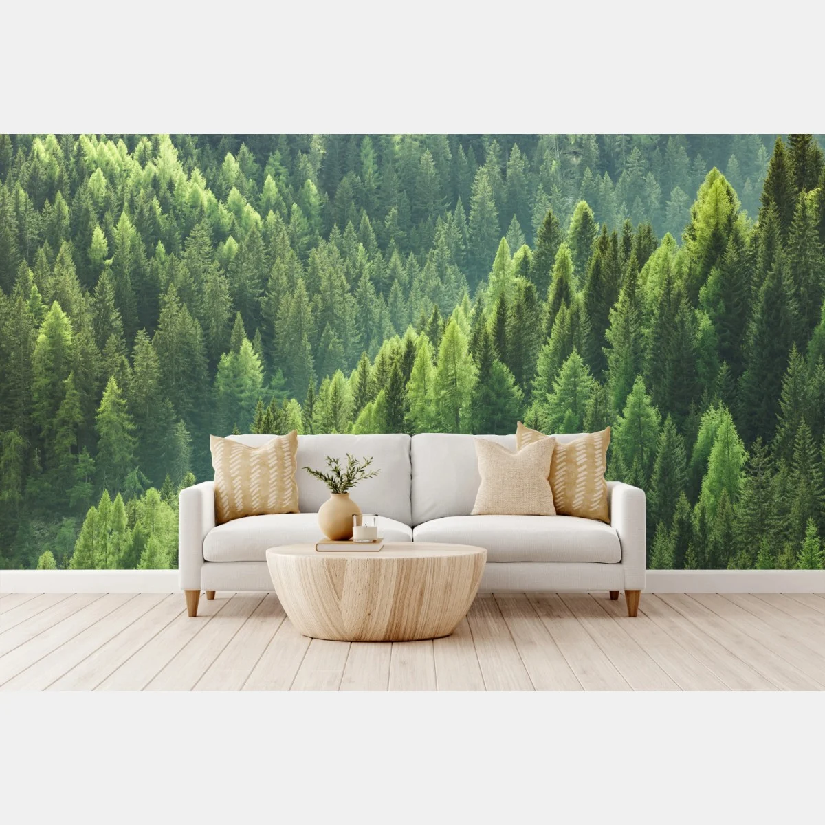 Papier peint forêt de conifères verdoyante – Wallnifity® Papier peint forêt de conifères verdoyante – Wallnifity®