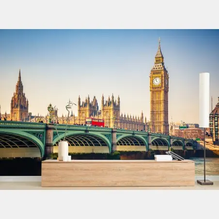Papier peint vue emblématique de Londres au bord de la Tamise – Wallnifity®