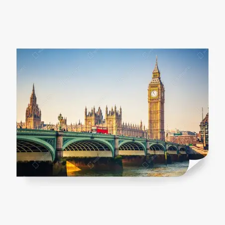 Papier peint vue emblématique de Londres au bord de la Tamise – Wallnifity®
