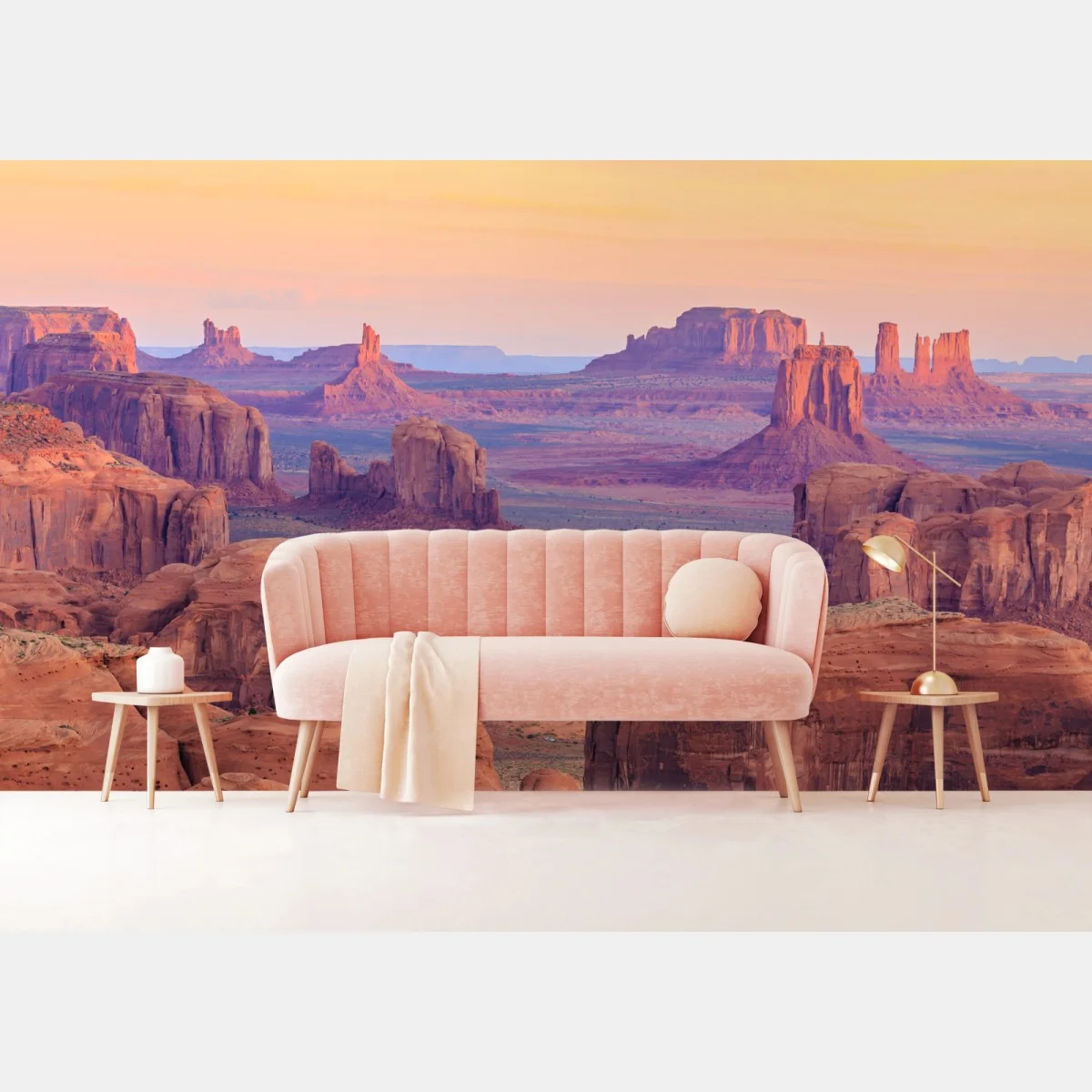 Papier peint panorama désertique de Monument Valley au coucher du soleil – Wallnifity® Papier peint panorama désertique de Monument Valley au coucher du soleil – Wallnifity®
