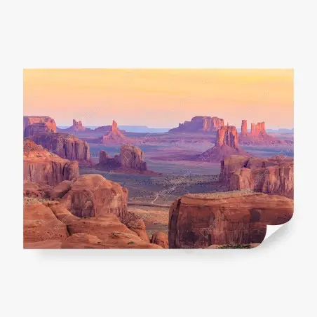 Papier peint panorama désertique de Monument Valley au coucher du soleil – Wallnifity®