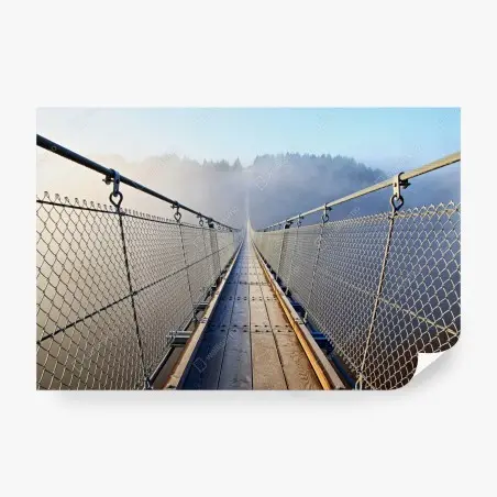 Papier peint passerelle suspendue dans la brume – Wallnifity®