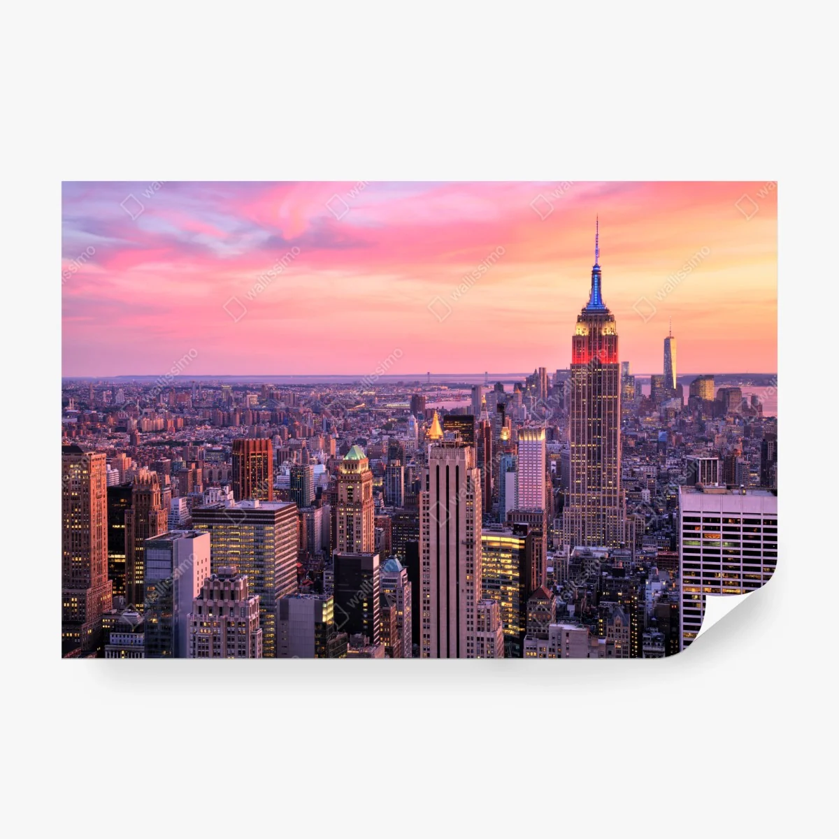 Papier peint coucher de soleil sur New York et l'Empire State Building – Wallnifity® Papier peint coucher de soleil sur New York et l'Empire State Building – Wallnifity®