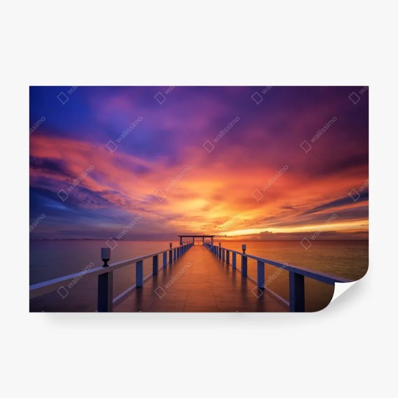 Papier peint ponton au coucher de soleil tropical – Wallnifity® Papier peint ponton au coucher de soleil tropical – Wallnifity®