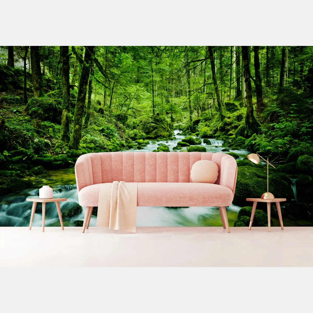 Papier peint ruisseau moussu en forêt – Wallnifity® Papier peint ruisseau moussu en forêt – Wallnifity®