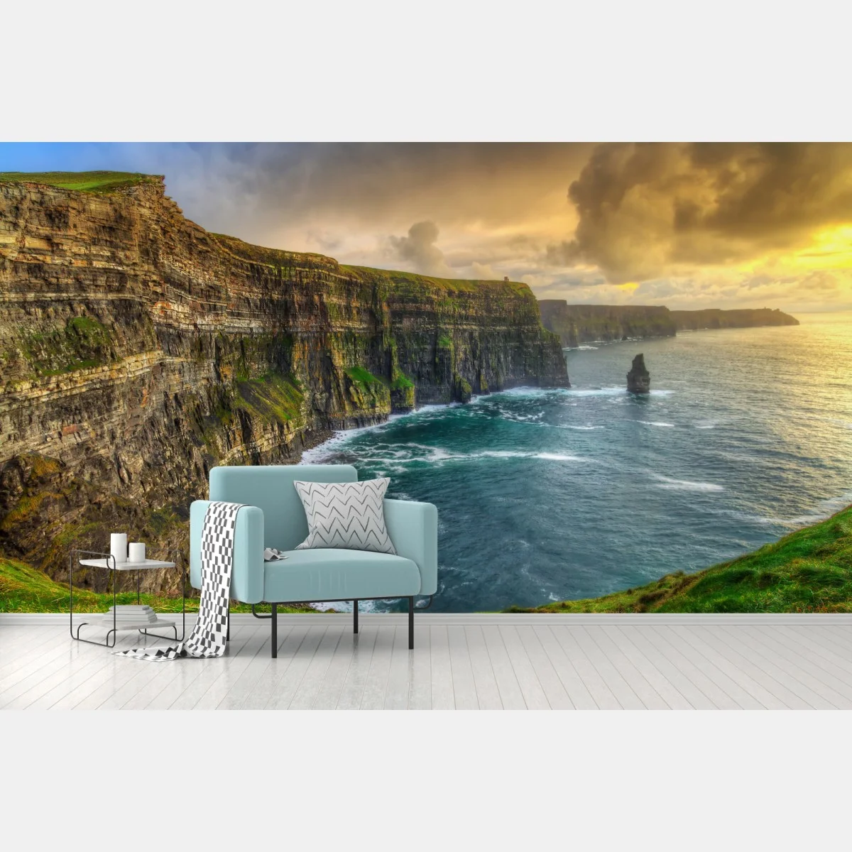 Papier peint murmures atlantiques : falaises de Moher au coucher du soleil – Wallnifity® Papier peint murmures atlantiques : falaises de Moher au coucher du soleil – Wallnifity®