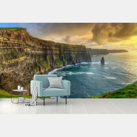 Papier peint murmures atlantiques : falaises de Moher au coucher du soleil – Wallnifity®