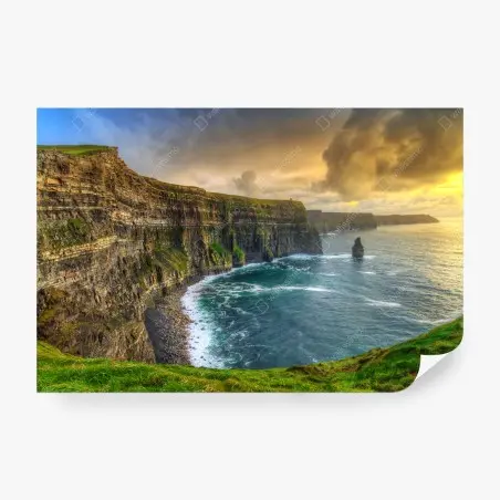 Papier peint murmures atlantiques : falaises de Moher au coucher du soleil – Wallnifity®