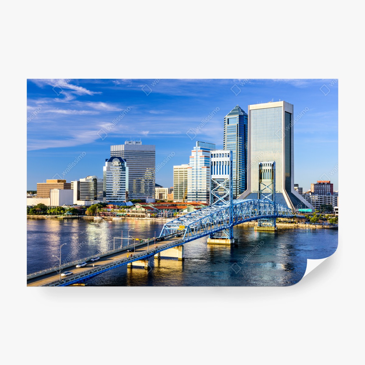Papier peint panorama de Jacksonville sur la rivière St. Johns – Wallnifity®