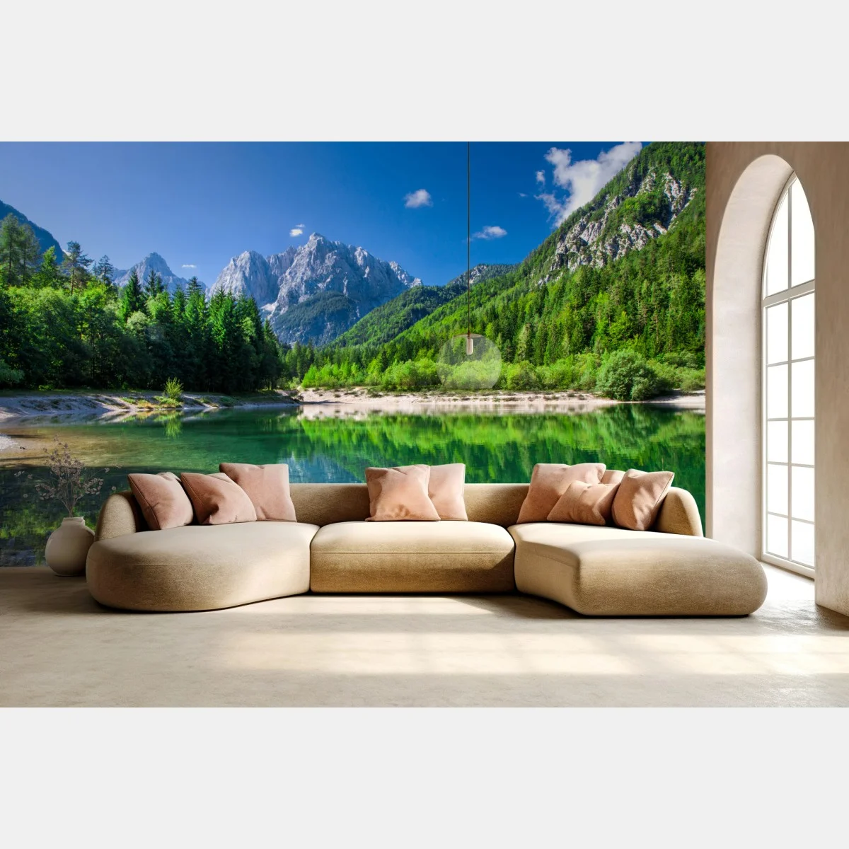 Papier peint reflets de montagnes au lac cristallin – Wallnifity® Papier peint reflets de montagnes au lac cristallin – Wallnifity®