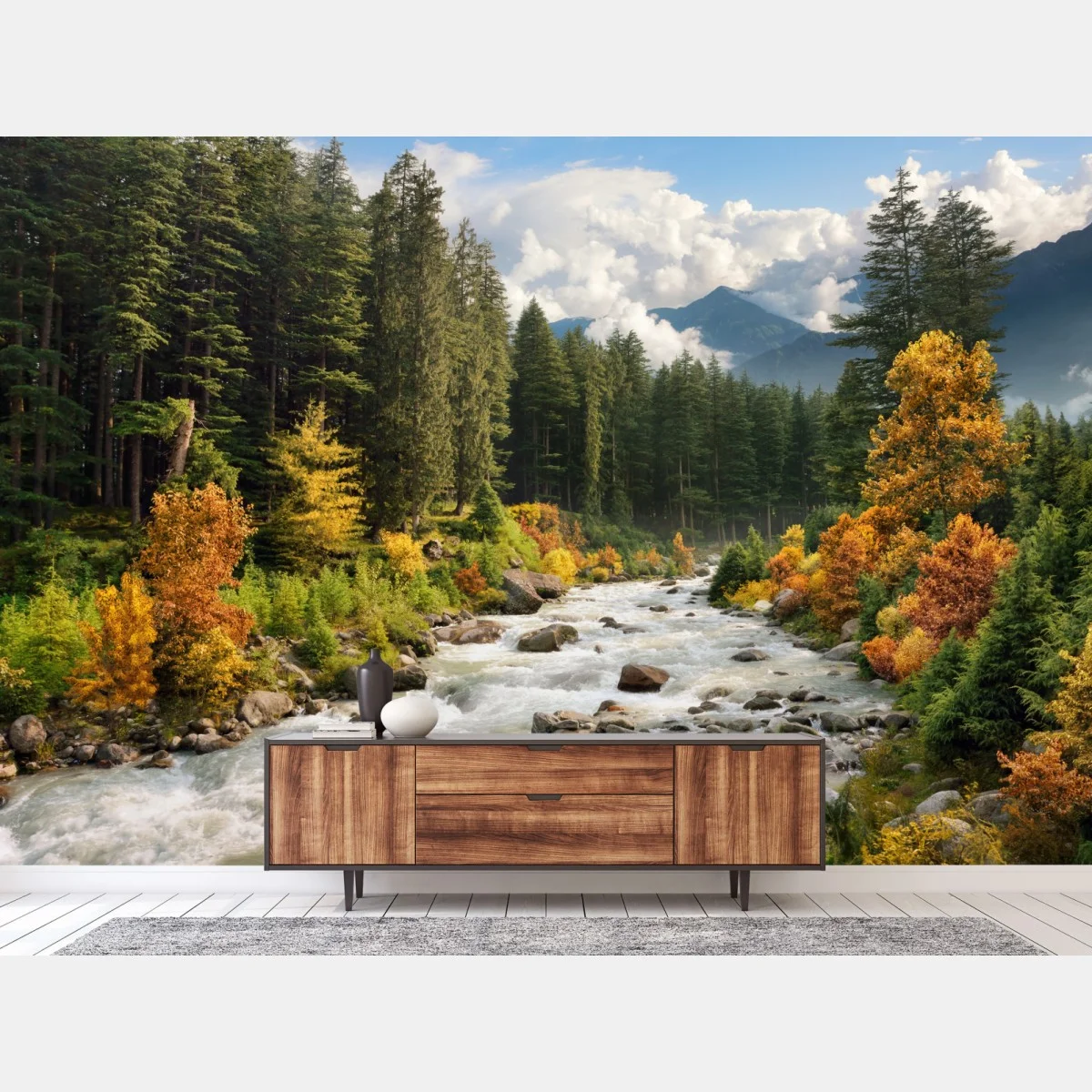 Papier peint paysage de montagne aux couleurs d'automne – Wallnifity® Papier peint paysage de montagne aux couleurs d'automne – Wallnifity®