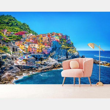 Papier peint paysage côtier coloré de Manarola – Wallnifity®