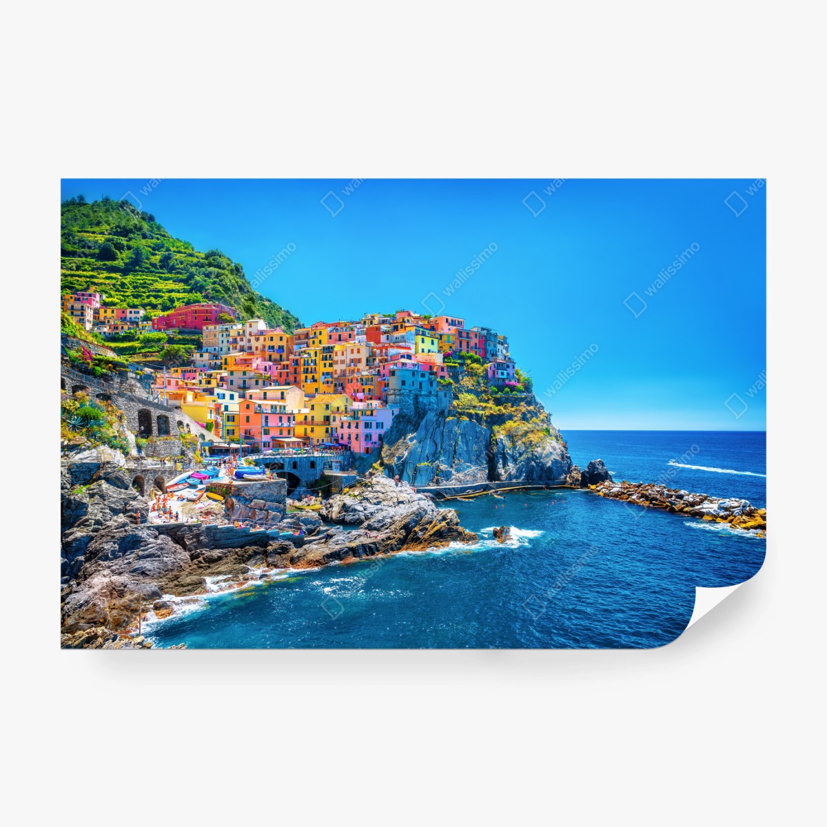 Papier peint paysage côtier coloré de Manarola – Wallnifity®