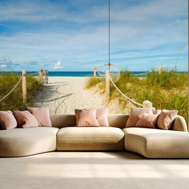 Papier peint promenade sur la plage de Miami – Wallnifity®