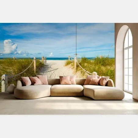 Papier peint promenade sur la plage de Miami – Wallnifity®