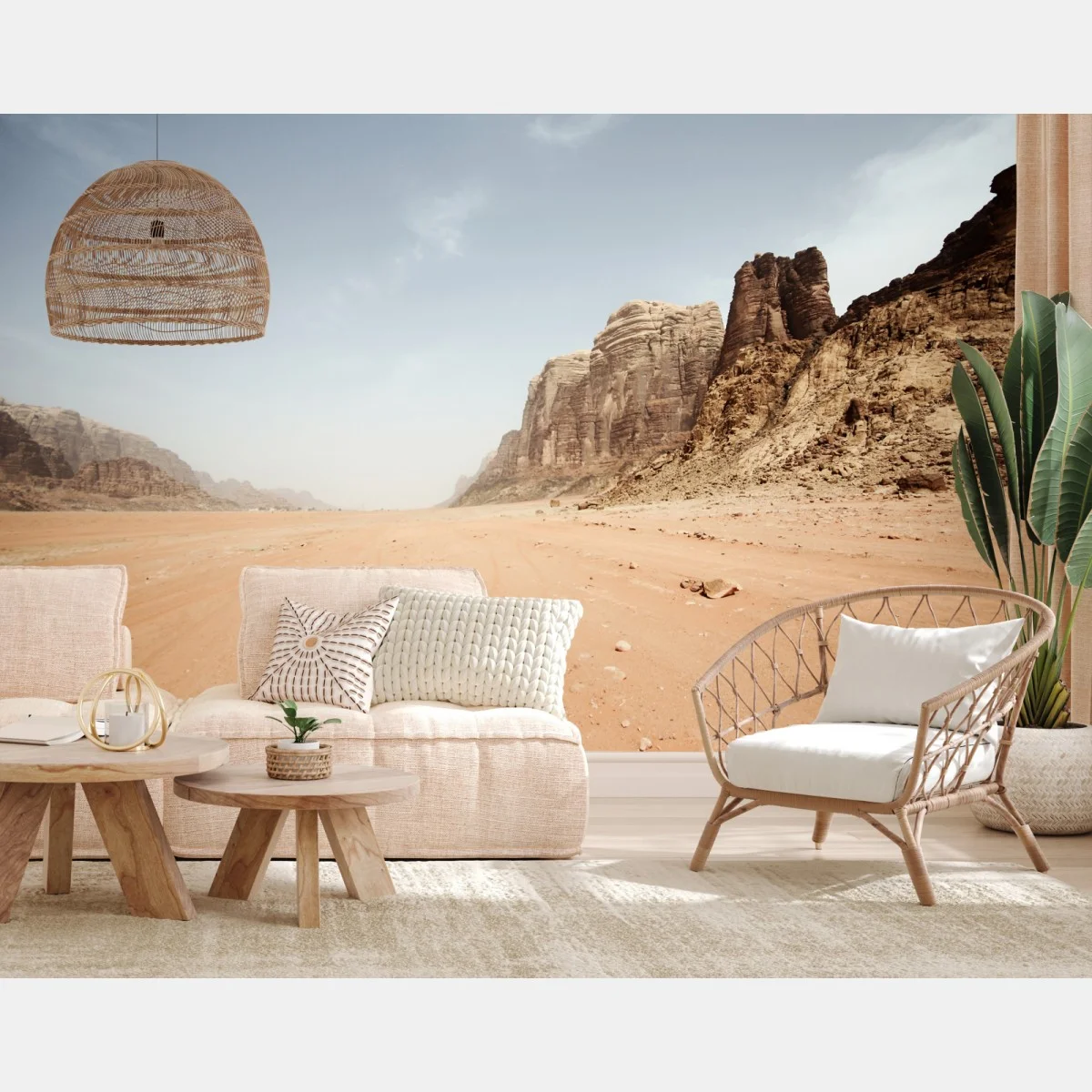 Papier peint horizon désertique à Wadi Rum – Wallnifity® Papier peint horizon désertique à Wadi Rum – Wallnifity®