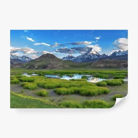 Papier peint reflets alpins de l'Himalaya – Wallnifity®