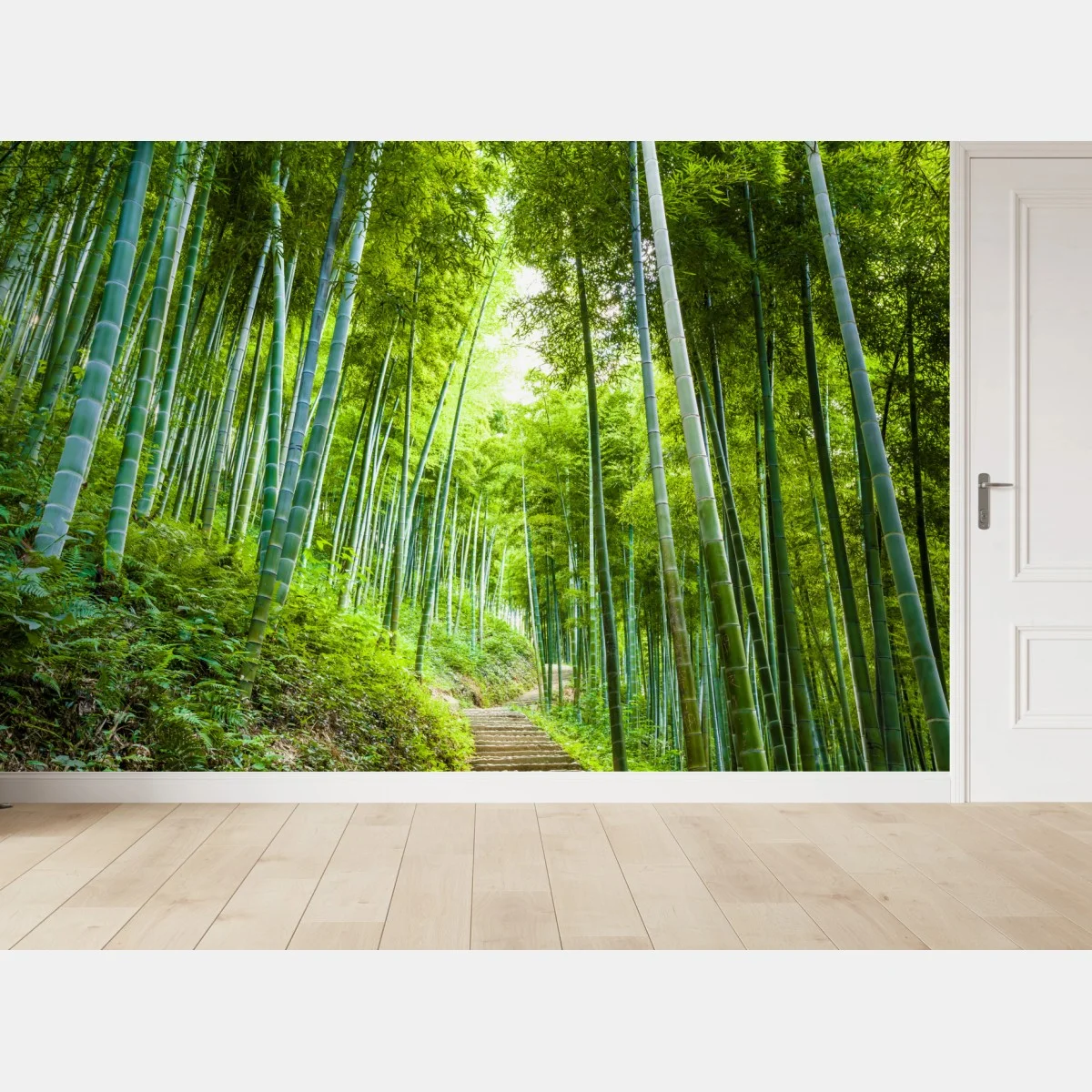 Papier peint allée de bambous verdoyante – Wallnifity® Papier peint allée de bambous verdoyante – Wallnifity®