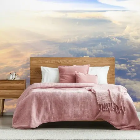 Papier peint horizon doré au-dessus des nuages – Wallnifity®