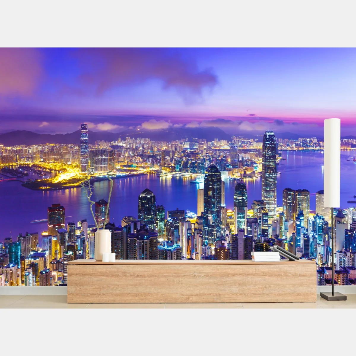 Papier peint aube lumineuse sur Hong Kong – Wallnifity® Papier peint aube lumineuse sur Hong Kong – Wallnifity®