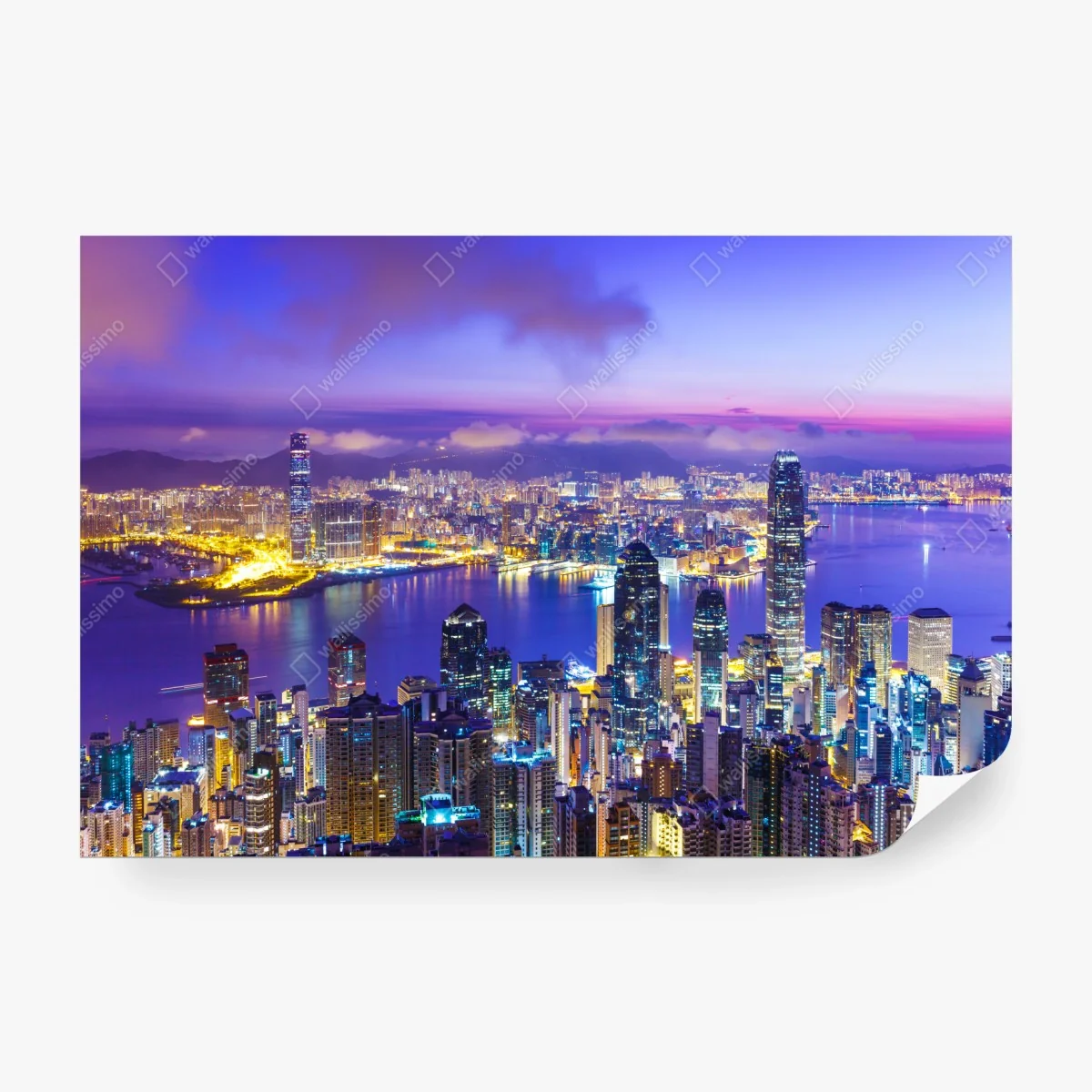 Papier peint aube lumineuse sur Hong Kong – Wallnifity® Papier peint aube lumineuse sur Hong Kong – Wallnifity®