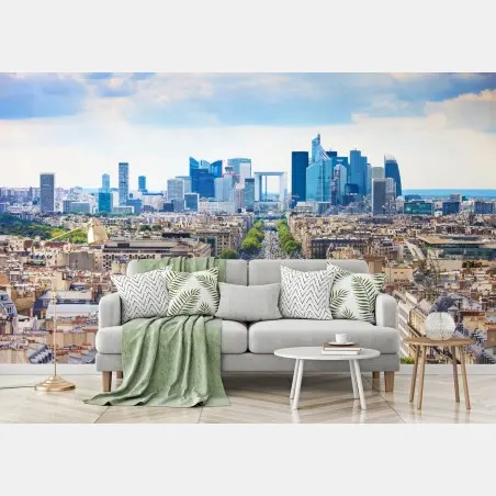 Papier peint perspective urbaine sur Paris et La Défense – Wallnifity®