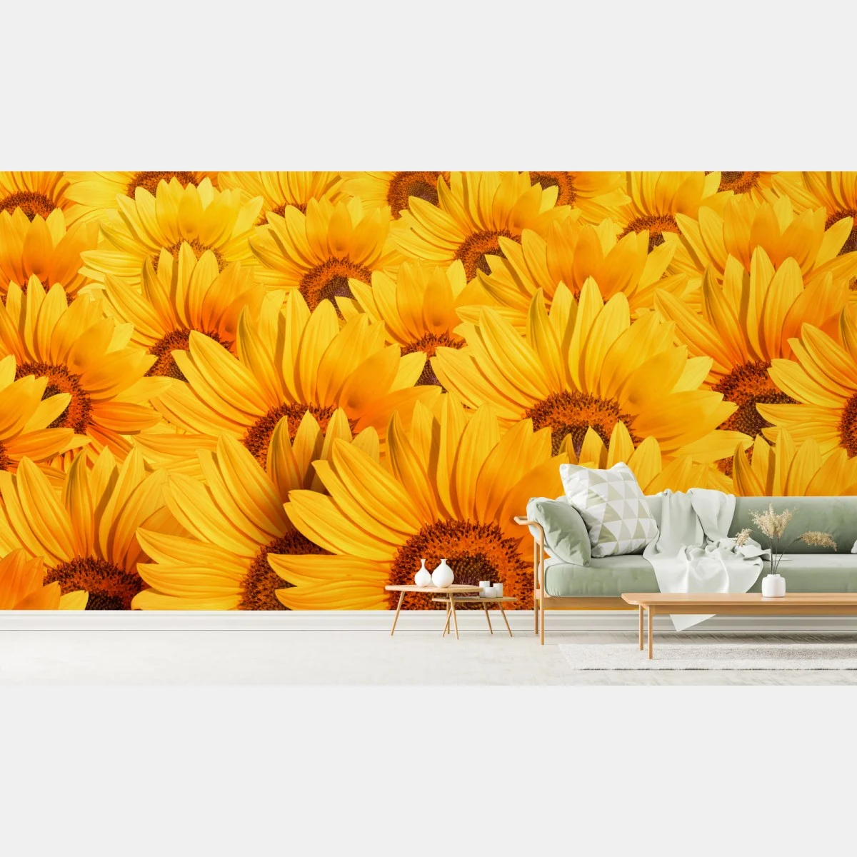 Papier peint mosaïque de tournesols dorés – Wallnifity® Papier peint mosaïque de tournesols dorés – Wallnifity®