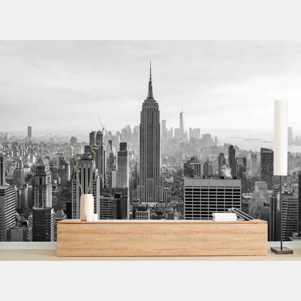 Papier peint panorama urbain de New York en noir et blanc – Wallnifity® Papier peint panorama urbain de New York en noir et blanc – Wallnifity®