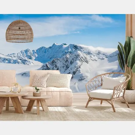 Papier peint panorama alpin enneigé du Kaunertal, Autriche – Wallnifity®