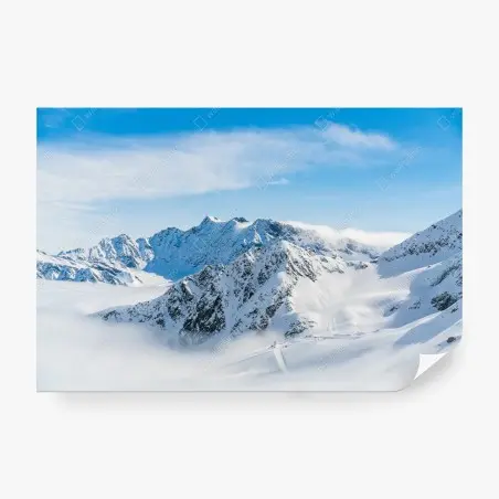 Papier peint panorama alpin enneigé du Kaunertal, Autriche – Wallnifity®