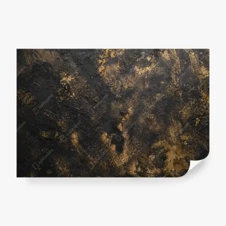 Papier peint abstraction texturée noire et dorée – Wallnifity®