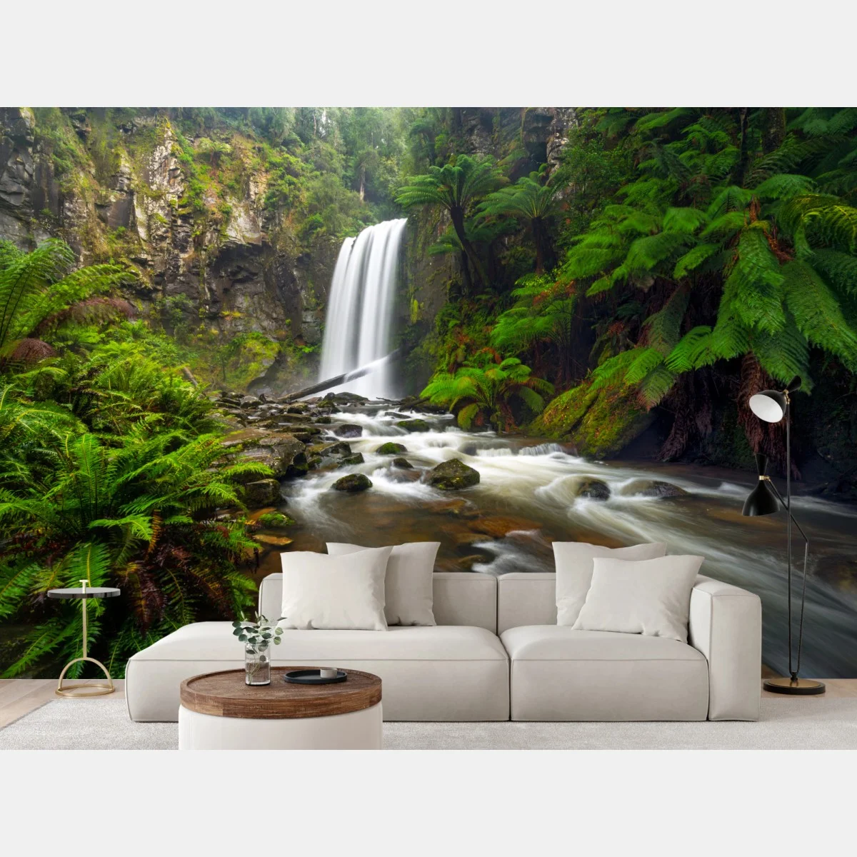 Papier peint cascade majestueuse au cœur de la forêt verdoyante – Wallnifity® Papier peint cascade majestueuse au cœur de la forêt verdoyante – Wallnifity®