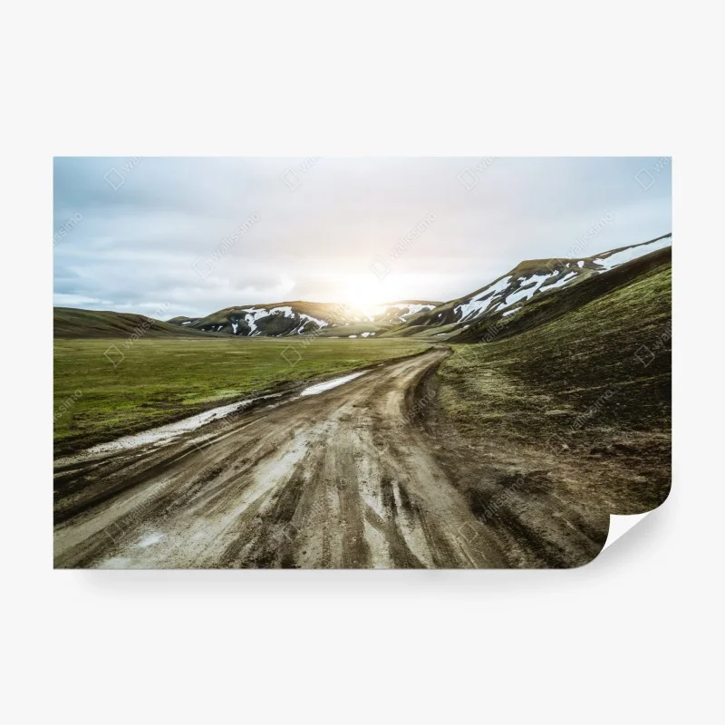 Papier peint route de gravier à Landmannalaugar, Islande – Wallnifity® Papier peint route de gravier à Landmannalaugar, Islande – Wallnifity®
