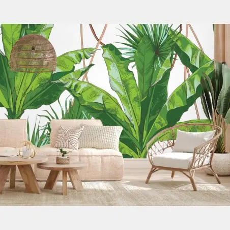 Papier peint feuillage tropical luxuriant – Wallnifity®