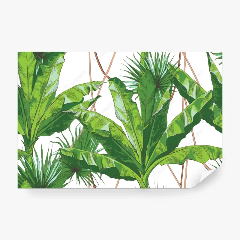 Papier peint feuillage tropical luxuriant – Wallnifity®