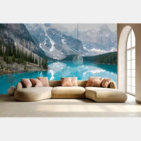 Papier peint lac turquoise de Moraine, Banff – Wallnifity®